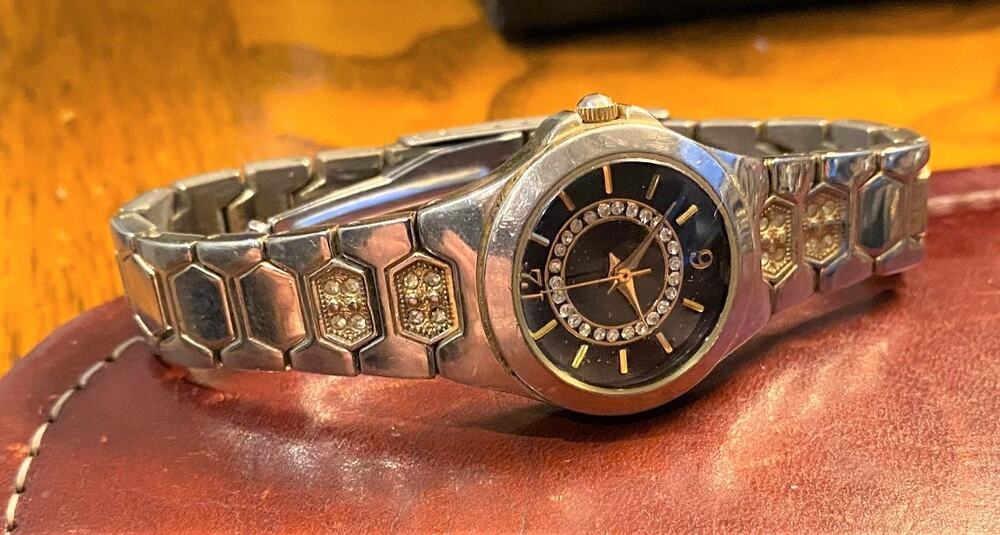 Women's 28mm Silver tone Watch with Crystal Accents